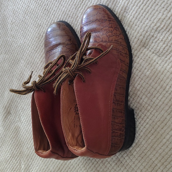 ARIAT Croc Embossed Leather Lace Up Boots Women's 8B - Picture 5 of 15